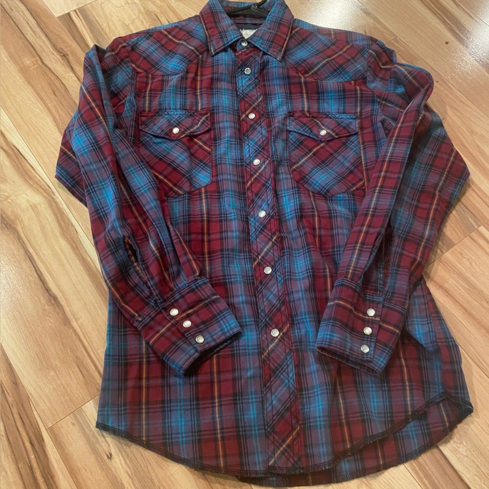 Wrangler Plaid Western Button-Down Shirt—S
